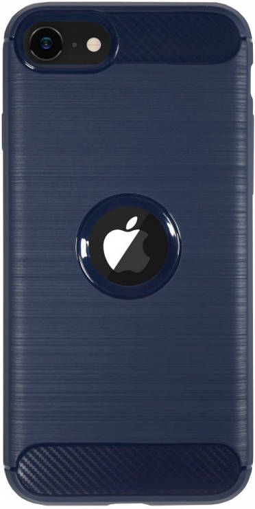 HomeLiving BMAX Carbon soft case hoesje voor iPhone SE 2020 Blue Blauw