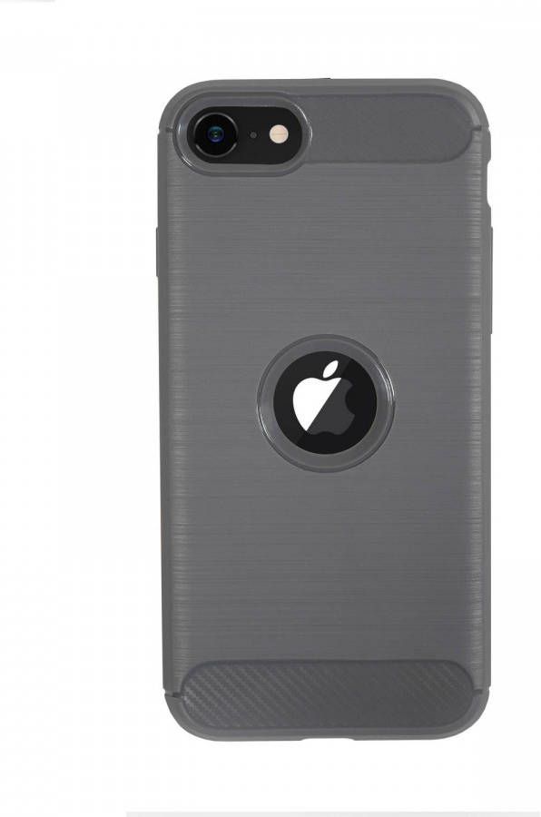 HomeLiving BMAX Carbon soft case hoesje voor iPhone SE 2020 Grey Grijs