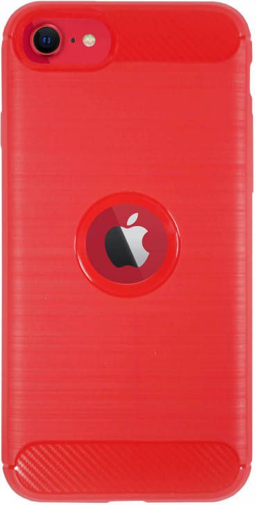 HomeLiving BMAX Carbon soft case hoesje voor iPhone SE 2020 Red Rood