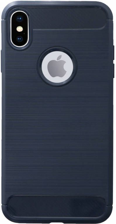 HomeLiving BMAX Carbon soft case hoesje voor iPhone Xs Max Blue Blauw
