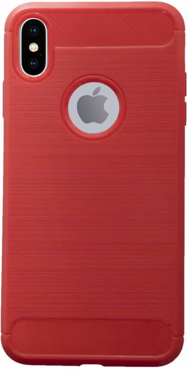 HomeLiving BMAX Carbon soft case hoesje voor iPhone Xs Max Red Rood
