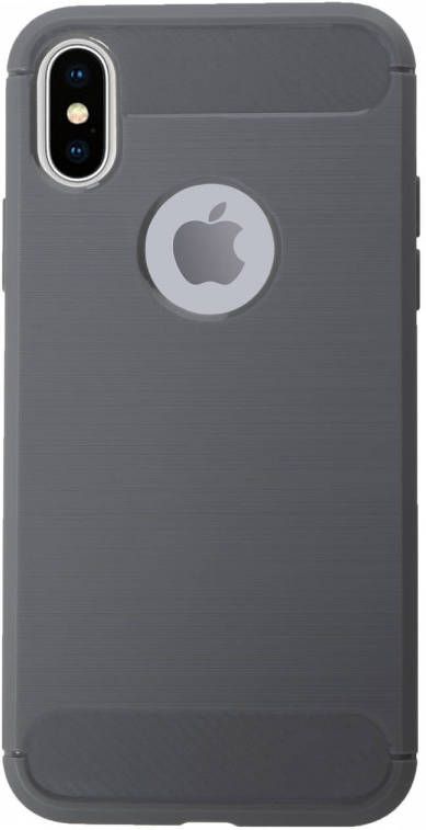 HomeLiving BMAX Carbon soft case hoesje voor iPhone X XS Grey Grijs