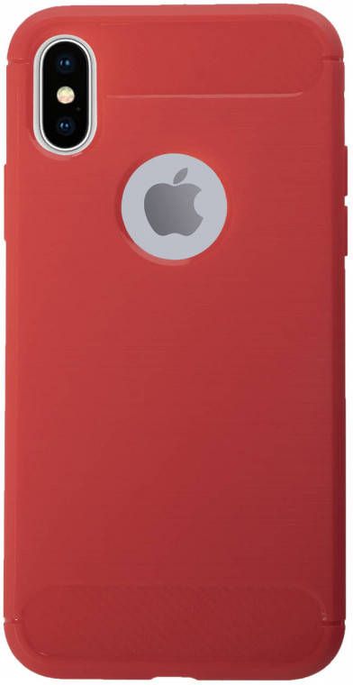 HomeLiving BMAX Carbon soft case hoesje voor iPhone X XS Red Rood