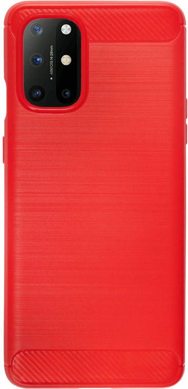HomeLiving BMAX Carbon soft case hoesje voor OnePlus 8T Red Rood