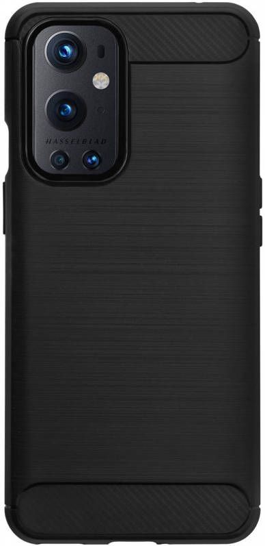 HomeLiving BMAX Carbon soft case hoesje voor OnePlus 9 Pro Black Zwart