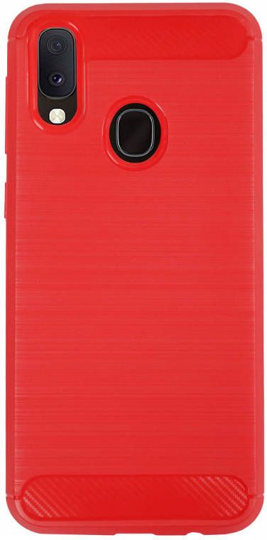 HomeLiving BMAX Carbon soft case hoesje voor Samsung Galaxy A20e Red Rood