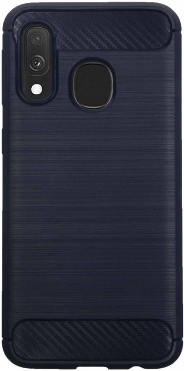 HomeLiving BMAX Carbon soft case hoesje voor Samsung Galaxy A40 Blue Blauw