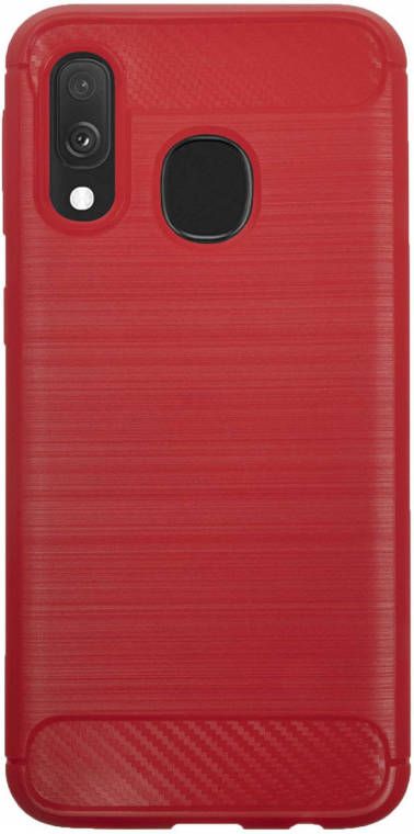 HomeLiving BMAX Carbon soft case hoesje voor Samsung Galaxy A40 Red Rood