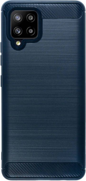 HomeLiving BMAX Carbon soft case hoesje voor Samsung Galaxy A42 Blue Blauw