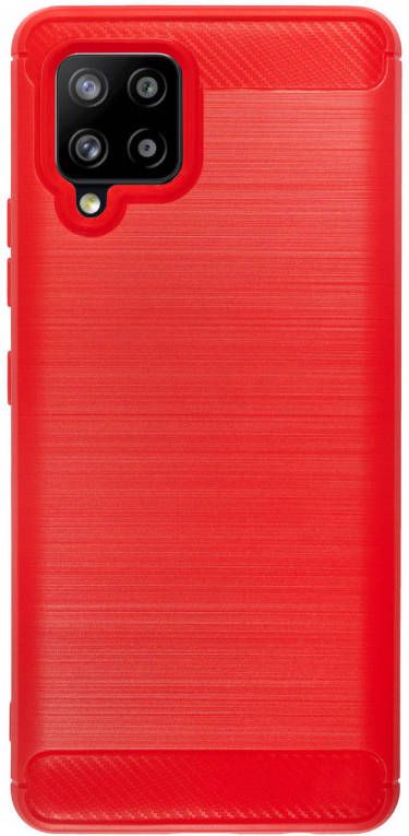 HomeLiving BMAX Carbon soft case hoesje voor Samsung Galaxy A42 Red Rood