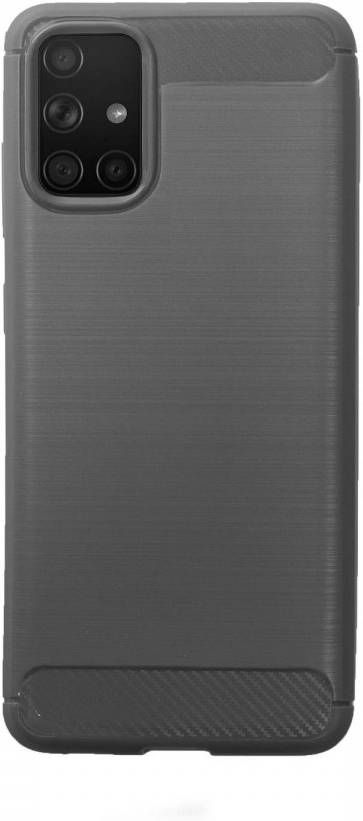 HomeLiving BMAX Carbon soft case hoesje voor Samsung Galaxy A71 Grey Grijs