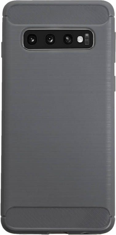 HomeLiving BMAX Carbon soft case hoesje voor Samsung Galaxy S10 Grey Grijs