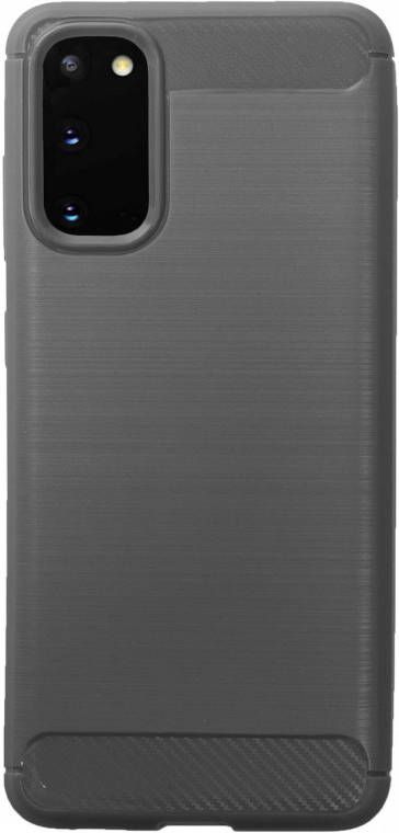HomeLiving BMAX Carbon soft case hoesje voor Samsung Galaxy S20 Grey Grijs