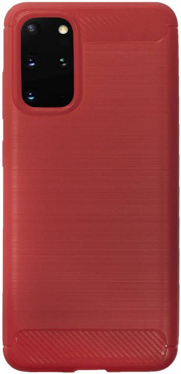 HomeLiving BMAX Carbon soft case hoesje voor Samsung Galaxy S20 Plus- Red Rood