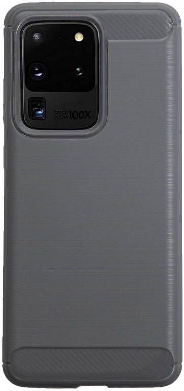 HomeLiving BMAX Carbon soft case hoesje voor Samsung Galaxy S20 Ultra Grey Grijs