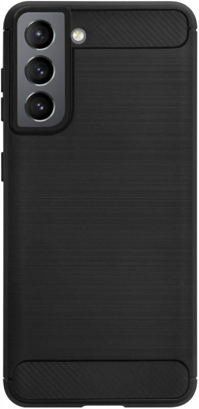 HomeLiving BMAX Carbon soft case hoesje voor Samsung Galaxy S21 Black Zwart