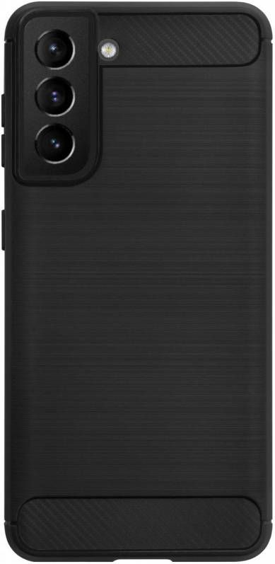 HomeLiving BMAX Carbon soft case hoesje voor Samsung Galaxy S21 Plus Black Zwart