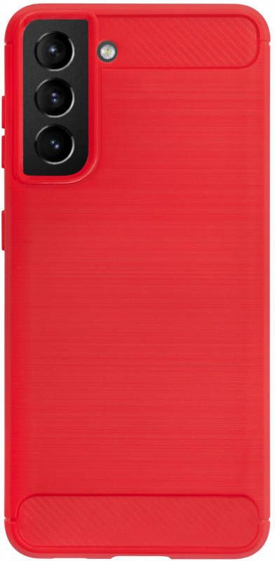 HomeLiving BMAX Carbon soft case hoesje voor Samsung Galaxy S21 Plus Rood