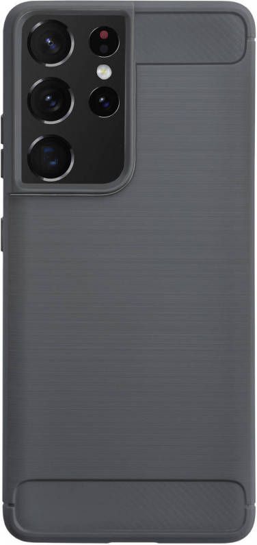 HomeLiving BMAX Carbon soft case hoesje voor Samsung Galaxy S21 Ultra Grijs