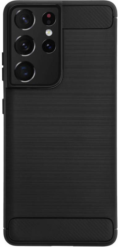 HomeLiving BMAX Carbon soft case hoesje voor Samsung Galaxy S21 Ultra Zwart