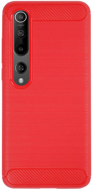 HomeLiving BMAX Carbon soft case hoesje voor Xiaomi Mi 10 Pro Red Rood