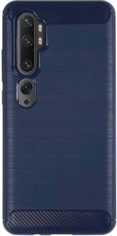 HomeLiving BMAX Carbon soft case hoesje voor Xiaomi Mi Note 10 Pro Blue Blauw