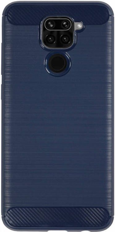 HomeLiving BMAX Carbon soft case hoesje voor Xiaomi Redmi Note 9 Pro- Blue Blauw