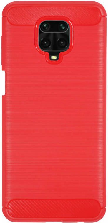 HomeLiving BMAX Carbon soft case hoesje voor Xiaomi Redmi Note 9 Pro Red Rood