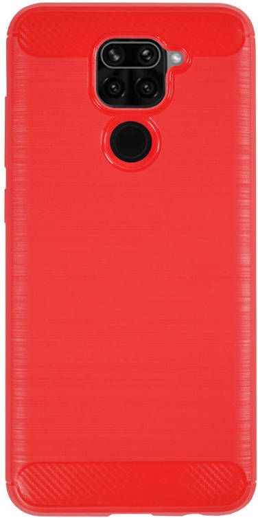 HomeLiving BMAX Carbon soft case hoesje voor Xiaomi Redmi Note 9 Red Rood