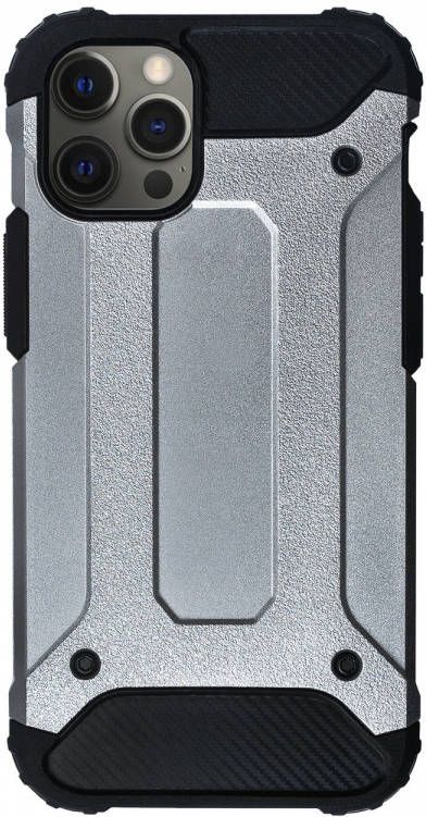 HomeLiving BMAX Classic Armor Phone Case iPhone 12 Pro Max Silver Zilver