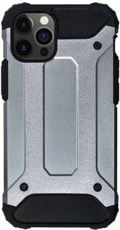 HomeLiving BMAX Classic Armor Phone Case iPhone 12 Pro Silver Zilver