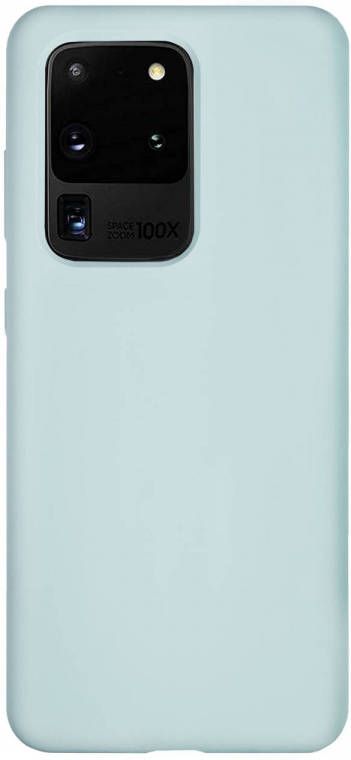 HomeLiving BMAX Liquid silicone case hoesje voor Samsung Galaxy S20 Ultra Ice Blue Turquoise