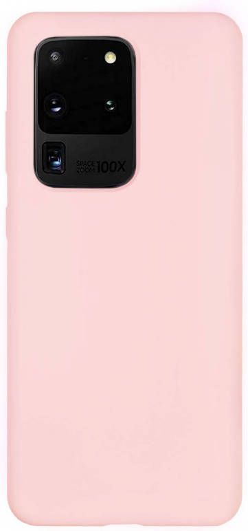 HomeLiving BMAX Liquid silicone case hoesje voor Samsung Galaxy S20 Ultra Pink Lichtroze