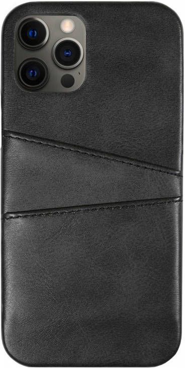 HomeLiving BMAX PU Leather Card Slots Hard Case hoesje voor iPhone 12 Pro Max Black Zwart