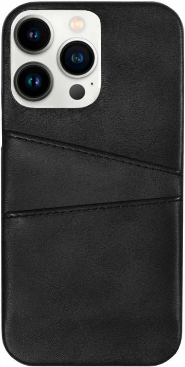 HomeLiving BMAX PU Leather Card Slots Hard Case hoesje voor iPhone 13 Pro Black Zwart