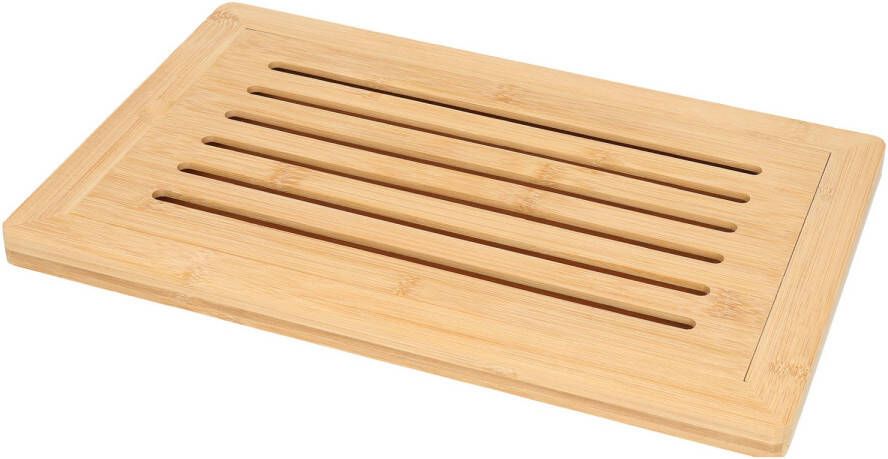 Excellent Houseware Brood snijplank met kruimel opvangbak bamboe hout 38 x 24 x 2 cm Snijplanken