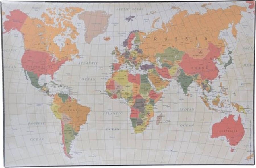 Merkloos Bureau-onderlegger wereldkaart 38 x 58 cm