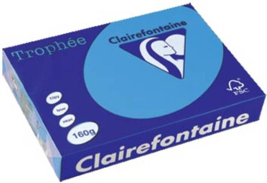 Merkloos Clairefontaine Trophée Intens A4 koningsblauw 160 g 250 vel