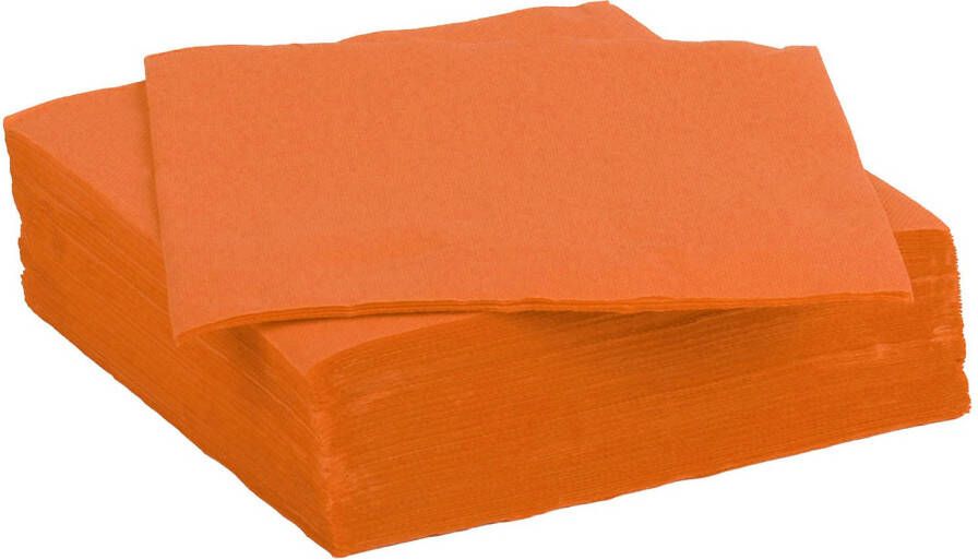 Merkloos Color Party diner feest servetten 30x oranje 38 x 38 cm papier 3-laags Feestservetten