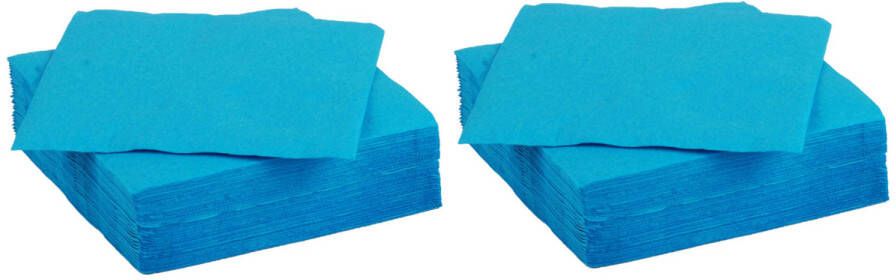 Merkloos Color Party diner feest servetten 60x blauw 38 x 38 cm papier 3-laags Feestservetten