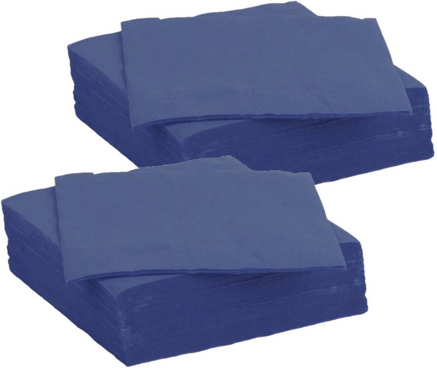 Merkloos Color Party diner feest servetten 60x donkerblauw 38 x 38 cm papier 3-laags Feestservetten