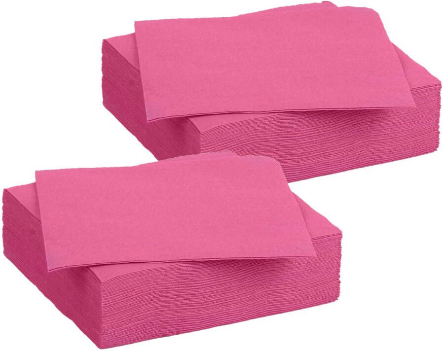 Merkloos Color Party diner feest servetten 60x fuchsia roze 38 x 38 cm papier 3-laags Feestservetten