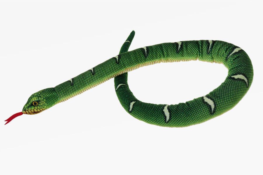 Merkloos Cornelissen Knuffeldier Python slang zachte pluche stof premium knuffels groen 100 cm Knuffeldier