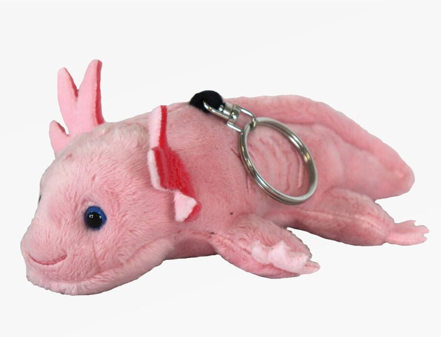 Merkloos Cornelissen Pluche knuffeldier Axolotl sleutelhanger roze 10 cm Waterdieren thema Knuffeldier