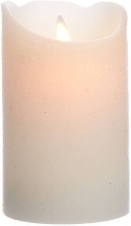 Merkloos Creme witte nep kaars met led-licht 12 cm LED kaarsen