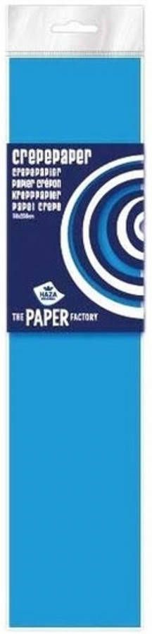 Merkloos Crepe papier plat hemelsblauw 250 x 50 cm Knutselen met papier Knutselspullen
