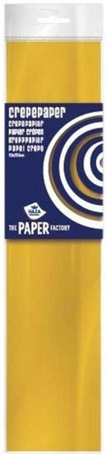 Merkloos Crepe papier plat oker geel 250 x 50 cm Knutselen met papier Knutselspullen