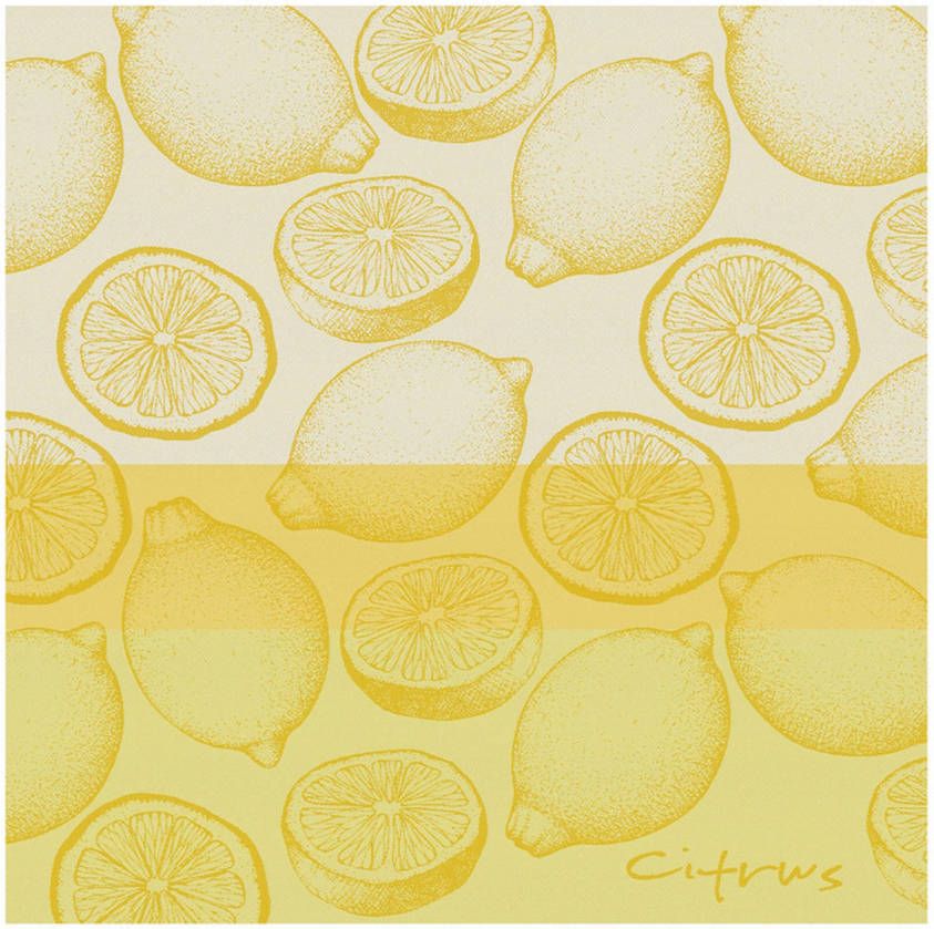 Merkloos Ddddd Theedoek Citrus 60x65cm Yellow Set Van 6 online kopen