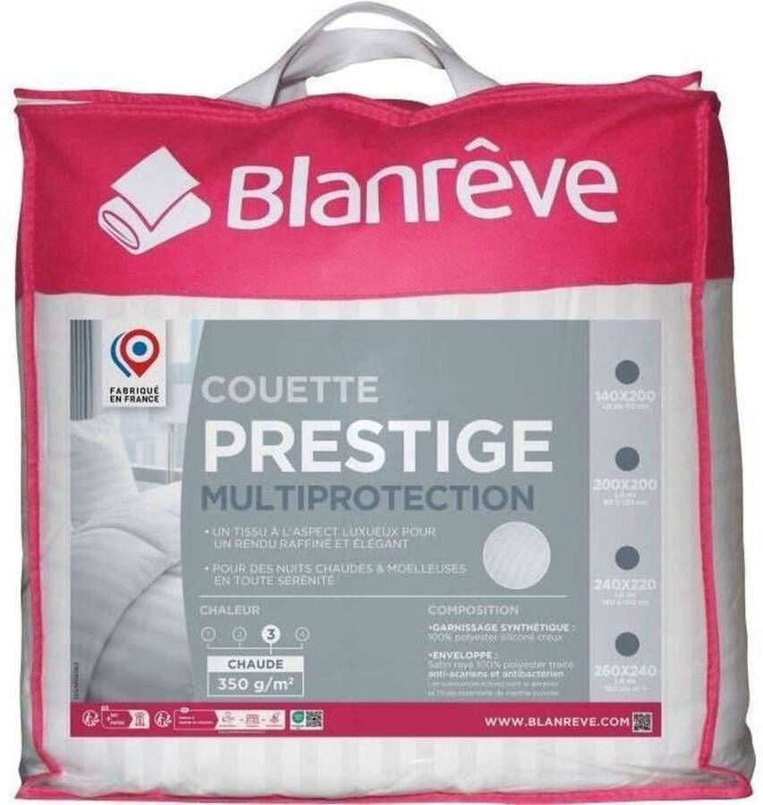 Merkloos Dekbed 200x200 cm BLANREVE PRESTIGE Multiprotection 100% Polyester 2 Personen Gestreept Satijn