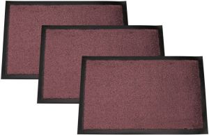 Merkloos Sans marque Deurmat ""Jack's Door"" 3 stuks 40x60cm binnen droogloopmat paarslila